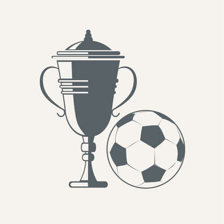 Soccer cup and ballのイラスト素材