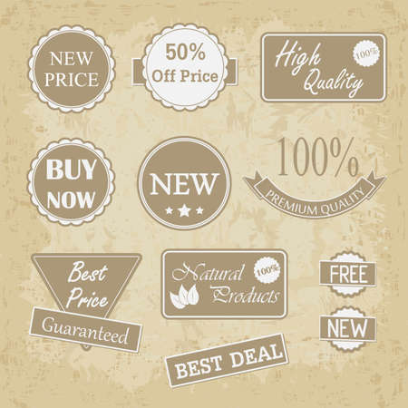 Quality vintage badges collectionのイラスト素材