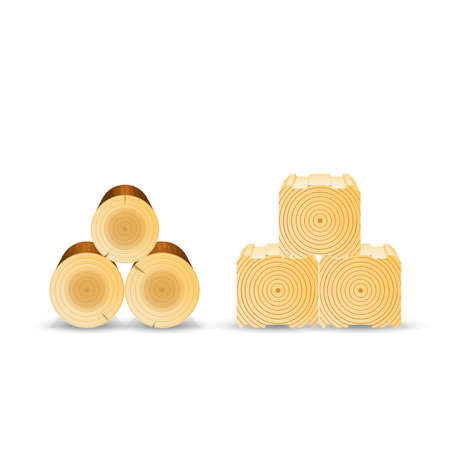 Lumber wooden beamsのイラスト素材