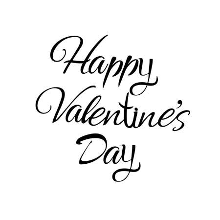 Happy Valentines Day Hand Drawing Vector Lettering design.のイラスト素材