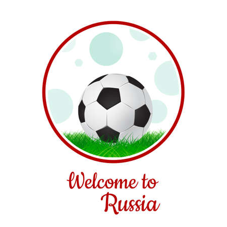 soccer ball on grass, graphic design set of banners with modern abstractions and patterns on the background.のイラスト素材