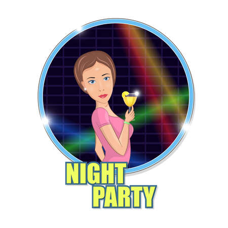 Poster with a girl. vectorのイラスト素材