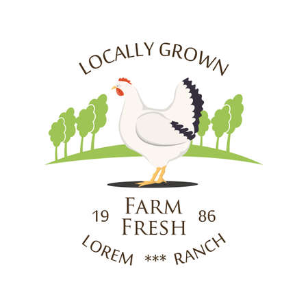Fresh Farm Produce and logo - vector illustration.のイラスト素材
