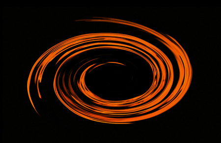 Hot fire on black, bright flame of fireの写真素材