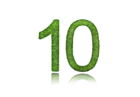 10 green symbol isolated on white backgroundの写真素材