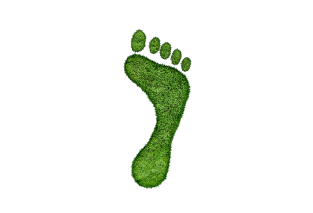 green herbal stamp on white background, green herbal human footprintsの写真素材