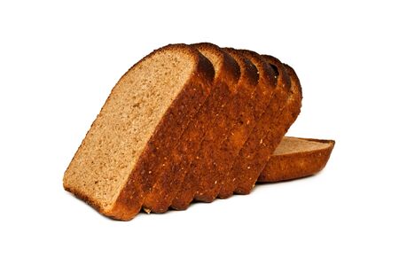 Fresh sliced black bread isolated, fresh pastries