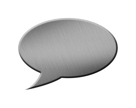 Metal Speech Bubble, isolated on white background. The classic bubbleの写真素材