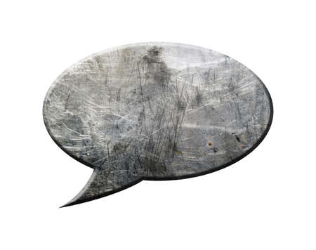 Metal Speech Bubble, isolated on white background. The classic bubbleの写真素材
