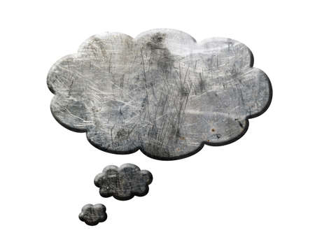 Metal Speech Bubble, isolated on white background.の写真素材