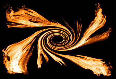 Fire lamp on a black backgroundの写真素材