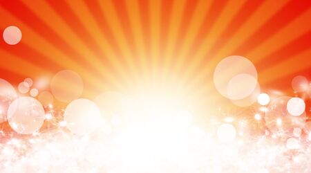 Illustration shiny sunbeams. Bright sunbeams on yellow background. Abstract bright backgroundの写真素材