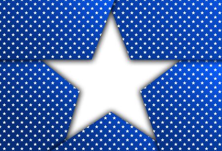 White star on a blue patriotic background. Blue patriotic background with stars.の写真素材