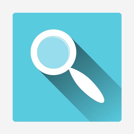 Magnifying glass - vector. White search icon isolated on blue background. Exclusive Symbols.のイラスト素材