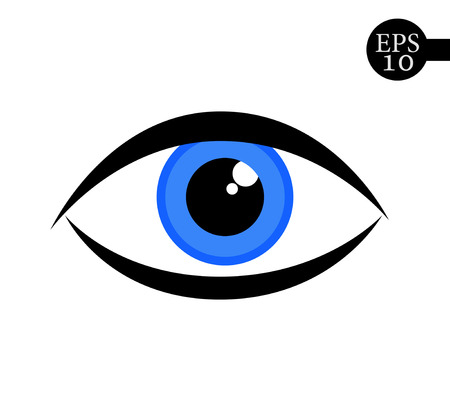 Beautiful blue woman eye. Simple eye icon - vector illustration.のイラスト素材