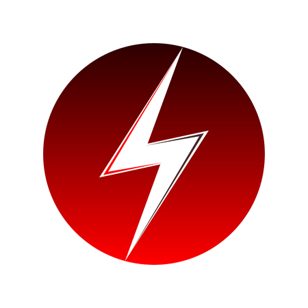 Red lightning icon. Sign of lightning - vector illustration.のイラスト素材