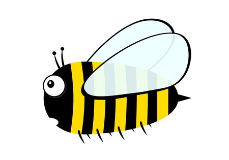 Bee on white background. Flat icon of bee - vector illustration.のイラスト素材