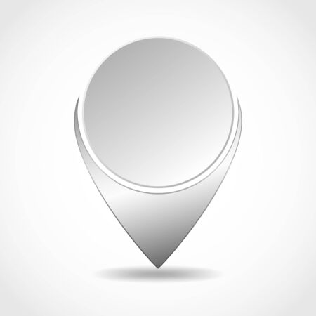 Illustration of navigation markers with shadow. Map markers isolated on white background. Map pointers - vector illustration.のイラスト素材