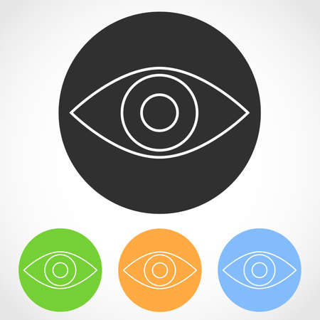 Simple eye icons - vector illustration. Set of flat eye icons in four color versions. view conceptのイラスト素材