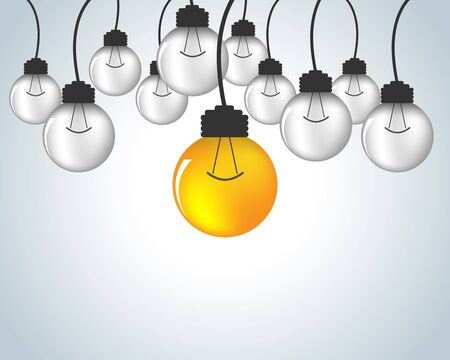 Light bulb idea - vector illustration. Idea of light bulb, creative design. Abstract light bulb symbol. Concept of business and industrial idea.のイラスト素材
