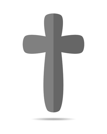 Cross icon - flat vector image. Simple black Christian Cross - vector illustration.のイラスト素材