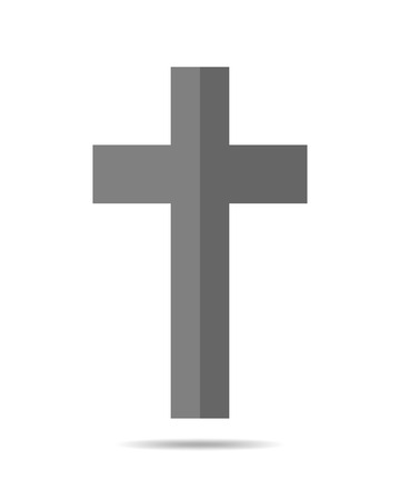 Cross icon - flat vector image. Simple black Christian Cross - vector illustration.のイラスト素材