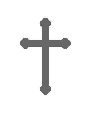 Cross icon - flat vector image. Simple black Christian Cross - vector illustration.のイラスト素材