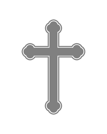 Cross icon - flat vector image. Simple black Christian Cross - vector illustration.のイラスト素材