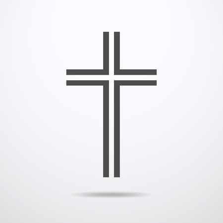 Cross icon - flat vector image. Simple black Christian Cross - vector illustration.のイラスト素材