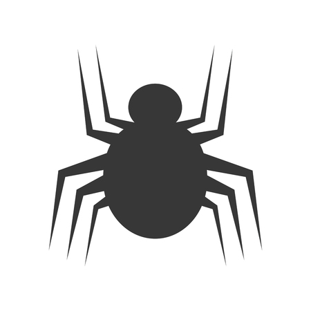 Spider icon on white background. Simple black sign of spider in flat design.のイラスト素材