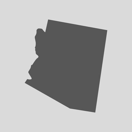 Black map of the State of Arizona - vector illustration. Simple flat map State of Arizona.のイラスト素材