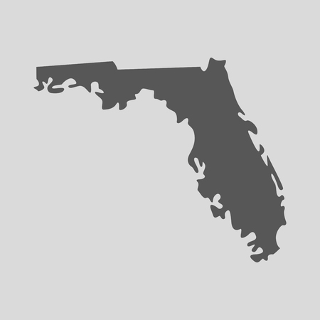 Black map of the State of Florida - vector illustration. Simple flat map State of Florida.のイラスト素材