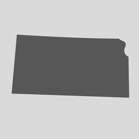 Black map of the State of Kansas - vector illustration. Simple flat map State of Kansas.のイラスト素材