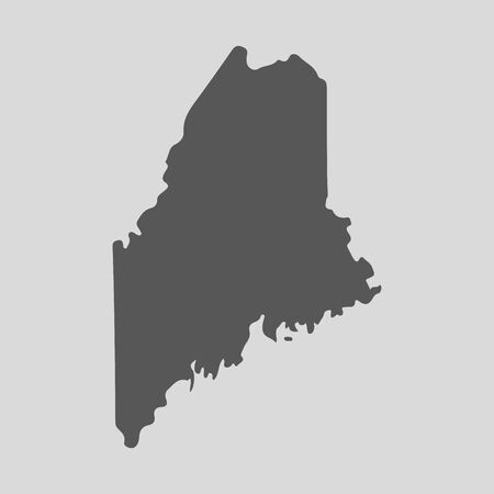 Black map of the State of Maine - vector illustration. Simple flat map State of Maine.のイラスト素材
