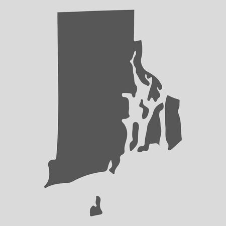 Black map of the State of Rhode Island - vector illustration. Simple flat map State of Rhode Island.のイラスト素材