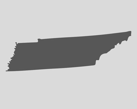 Black map of the State of Tennessee - vector illustration. Simple flat map State of Tennessee.のイラスト素材