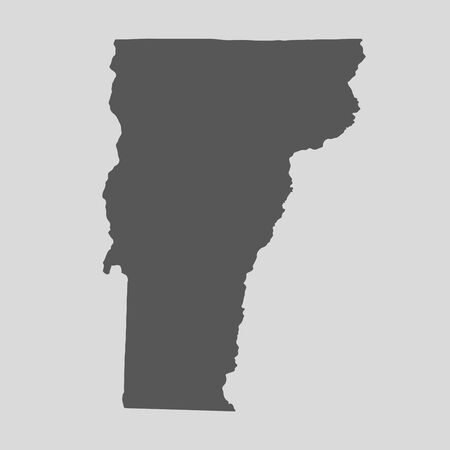 Black map of the State of Vermont - vector illustration. Simple flat map State of Vermont.のイラスト素材