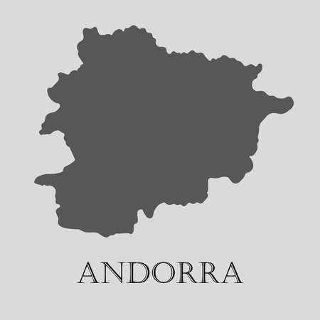 Black Andorra map on light grey background. Black Andorra map - vector illustration.のイラスト素材