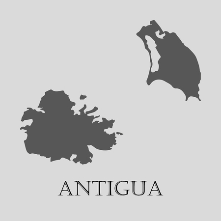 Black Antigua map on light grey background. Black Antigua map - vector illustration.のイラスト素材
