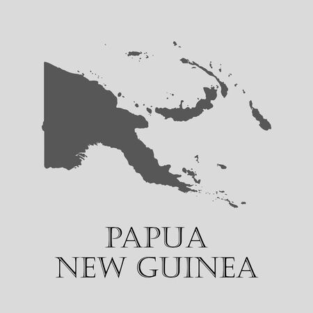 Black Papua - New Guinea map on light grey background. Black Papua - New Guinea map - vector illustration.のイラスト素材