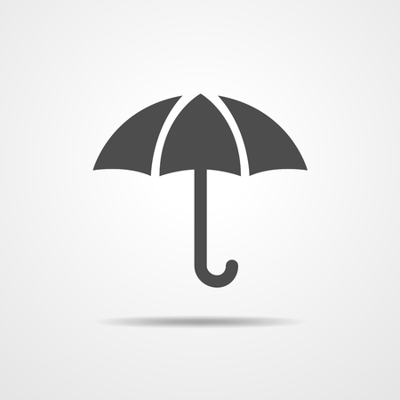 Umbrella icon in flat design. Black with umbrella - vector illustration.のイラスト素材