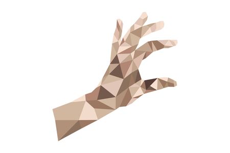 Man's hand in a triangular style - vector illustration. Abstract human hand.のイラスト素材