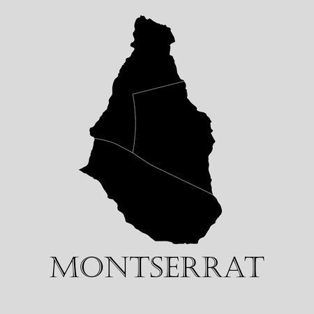 Black Montserrat map on light grey background. Black Montserrat map - vector illustration.のイラスト素材