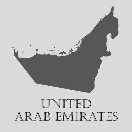 Gray United Arab Emirates map on light grey background. Gray United Arab Emirates map - vector illustration.のイラスト素材