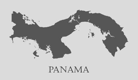 Gray Panama map on light grey background. Gray Panama map - vector illustration.のイラスト素材