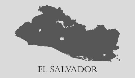 Gray El Salvador map on light grey background. Gray El Salvador map - vector illustration.のイラスト素材