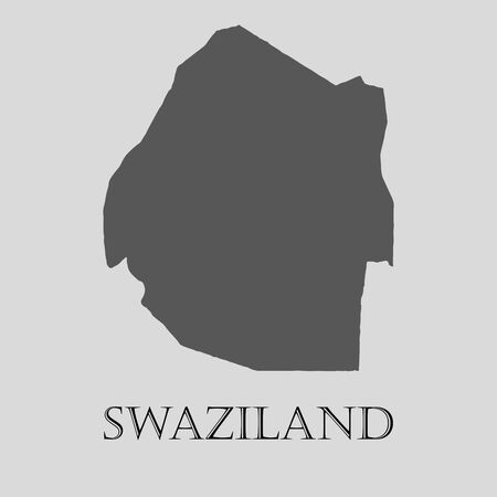 Gray Swaziland map on light grey background. Gray Swaziland map - vector illustration.のイラスト素材