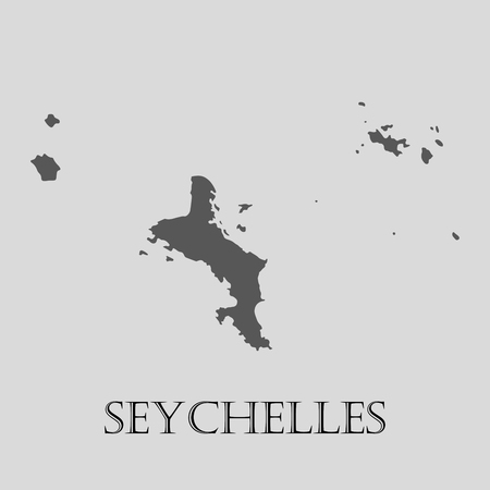 Gray Seychelles map on light grey background. Gray Seychelles map - vector illustration.のイラスト素材