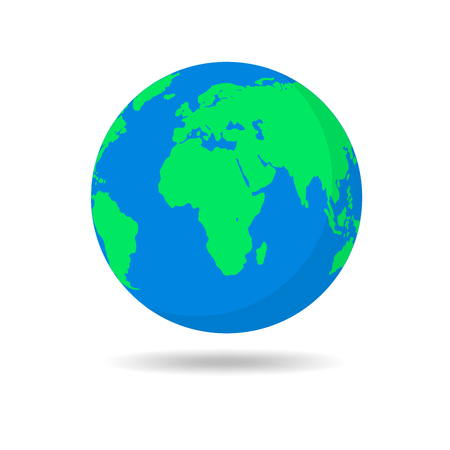 Earth globes isolated on white background. Flat planet Earth icon. Vector illustration.のイラスト素材