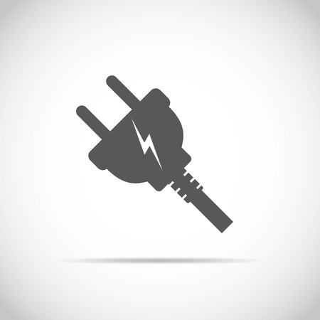 Wire plug icon. Vector illustration. Wire plug in flat design. Concept of connection and disconnection of the electricity.のイラスト素材